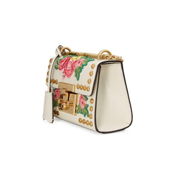HOST PICK 🥳Gucci Small Floral Embroidered Padlock Shoulder Bag NEW WITH DUSTBAG - Picture 2 of 10